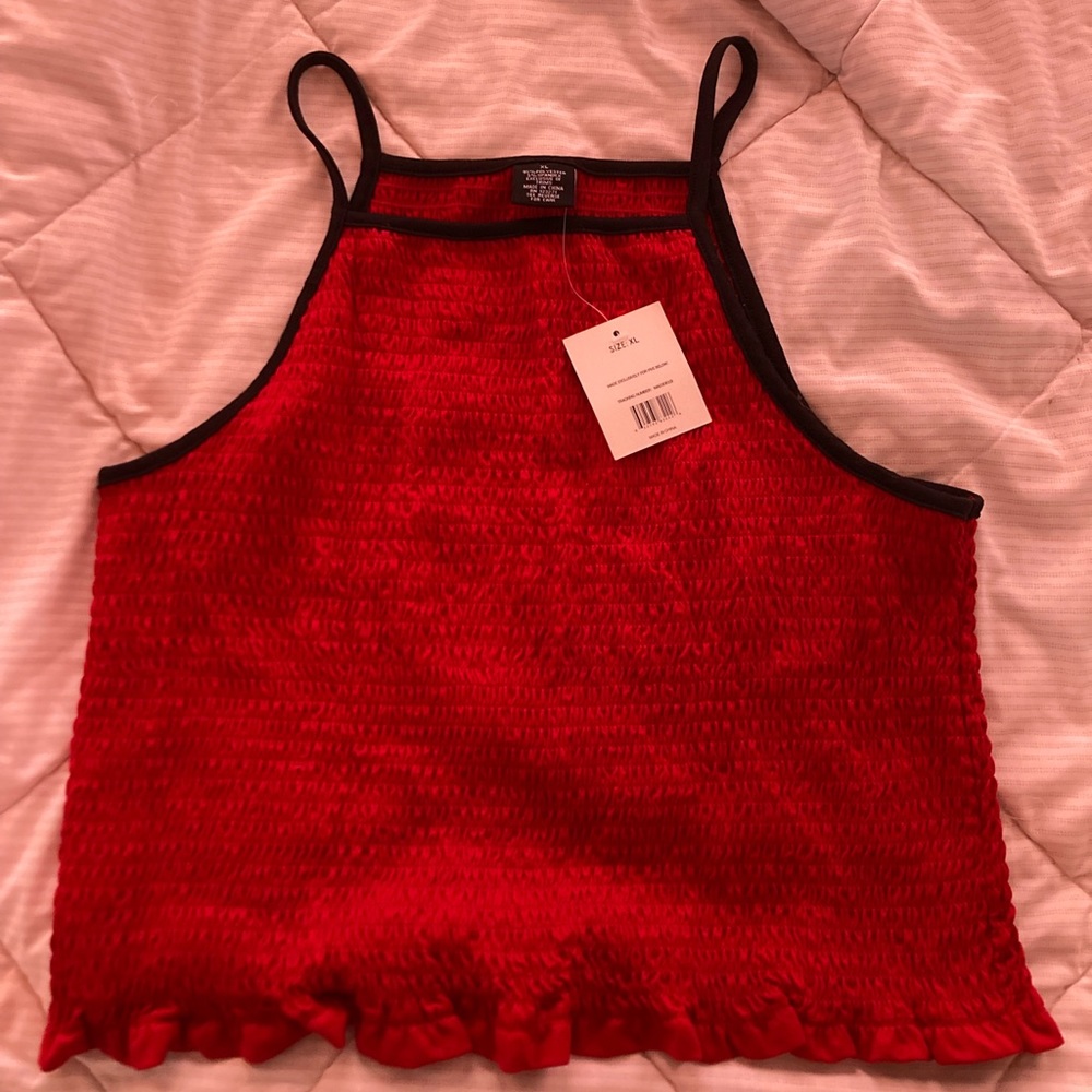 Red and blue tank top